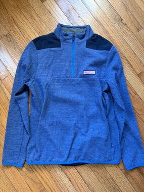 Vineyard Vines Blue Shep Shirt Quarter-Zip Pullover